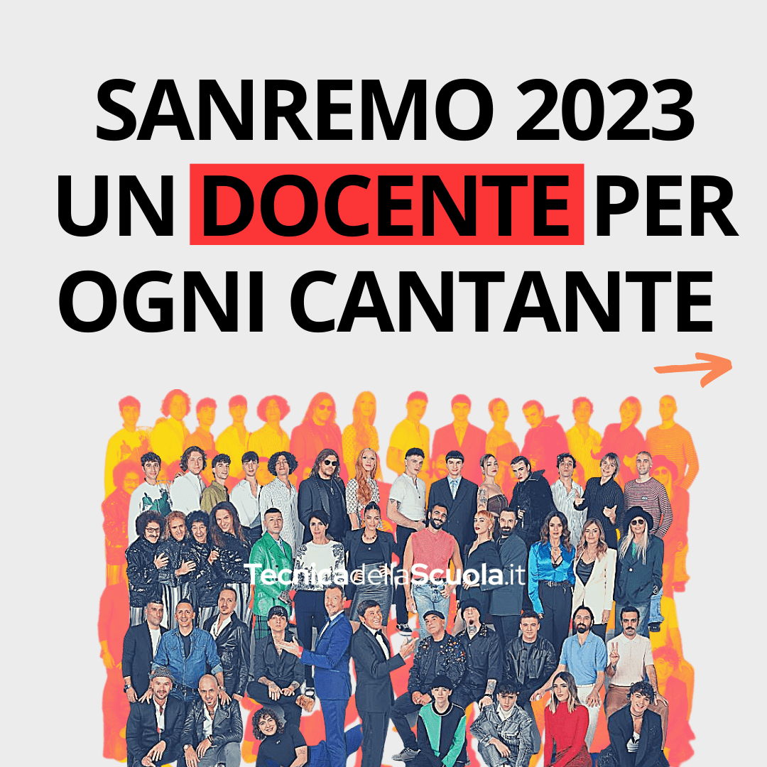 Sanremo 2023, un docente per ogni cantante e qualche bonus su Morandi e  Blanco - Notizie Scuola