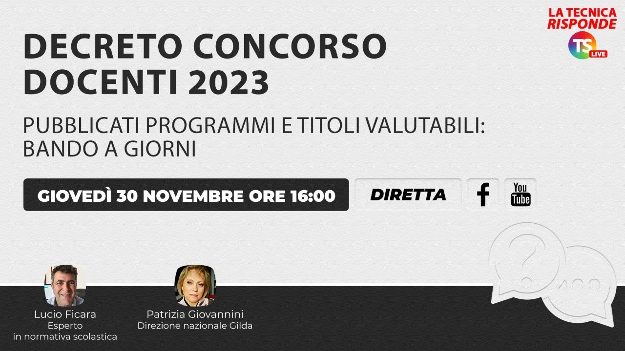 Decreto Concorso Docenti 2023, Pubblicati Programmi E Titoli Valutabili ...